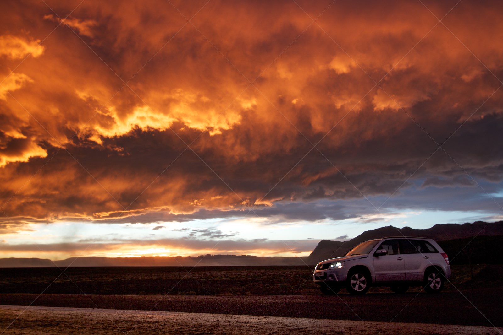 4x4 at sunset