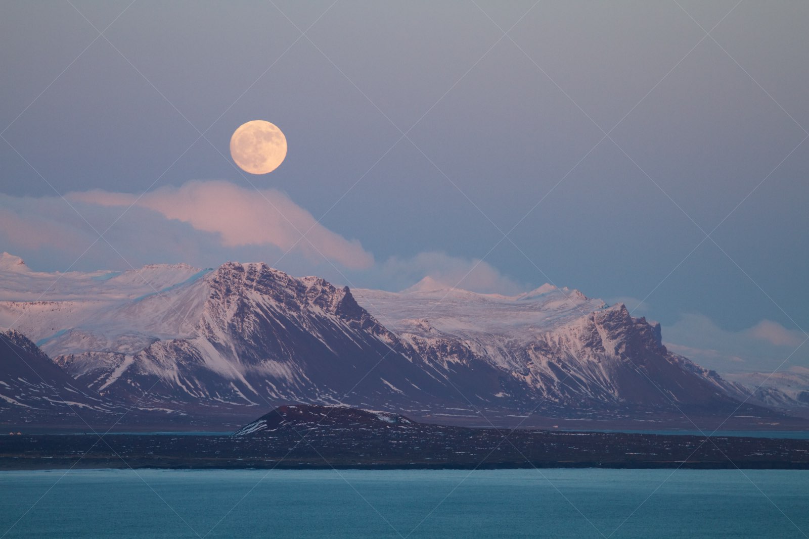 Moon and mountains